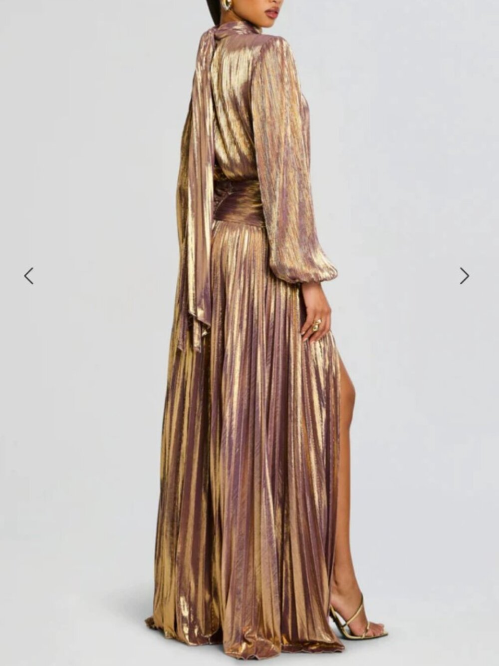 Retrofête Brienne Maxi Dress Gown Purple/Gold Cocktail Party Event - Picture 2 of 5